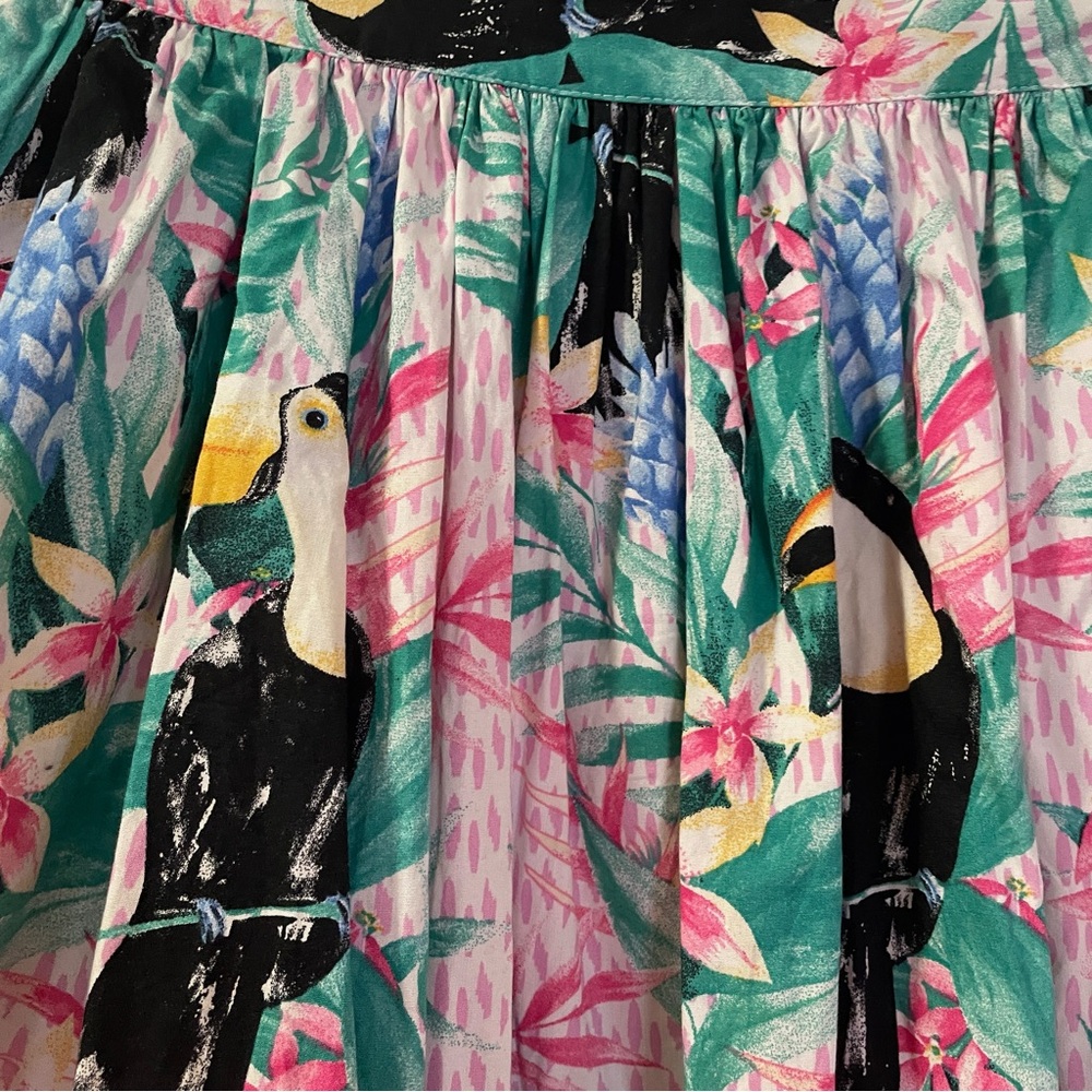 💜 Hell Bunny | Retro Tropical Swing Skirt 4X